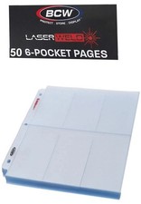 50 BCW 6-Pocket Laserweld Card Pages Sports Widevision Gameday Sheets Protector picture