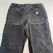 Carhartt WOMENS 100631 001 Blk double knee carpenter pants 10 Tall Fit 32x31 picture