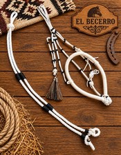 Bosal Riendas Blanco/Negro Charras C/Cerdas White/Black Horse Halter/Lead Rope picture
