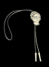 Antique 1931 Paris Colonial Exposition Bolo Tie Woman Head Ethnic picture