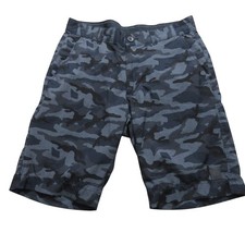 Vintage 1946 Mens Cargo Shorts 30 x 10 Gray Camouflage Stretch Polyester Pocket picture