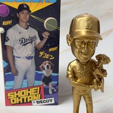 Gold Shohei Ohtani & Decoy Los Angeles Dodgers Edition Bobblehead 8/28/24 picture