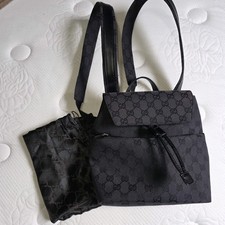 Authentic Gucci Black GG Canvas Backpack with Dust Bag – Made in Italy picture