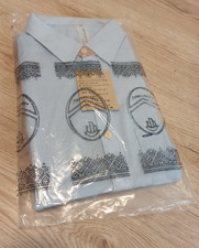 Authentic 1991 Soviet Button-Up Men's Shirt Blue Made in USSR Original Packaging picture