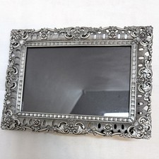 Vintage Ornate Rococo Revival Pewter 4×6 Frame - Excellent condition picture