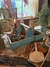 Primitive Awesome Old Dry Blue Apple Carrier Early Cabin Goods picture