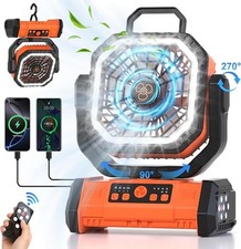 20000mAh Camping Fan Rechargeable Portable Fan with Remote LED Lights & 4 Speeds picture