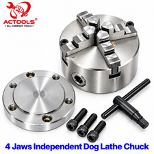 ACTOOLS 100mm 4 Jaws Independent Dog Lathe Chuck With Extra Jaws And Backplate picture