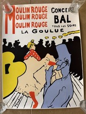 VTG 1950s-60s Toulouse Lautrec Moulin Rouge La Goulue Poster Reproduction Print picture