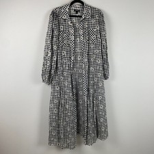 Torrid Kimono Duster Size 2X Cotton Daisies Black White Gingham Plaid Floral picture