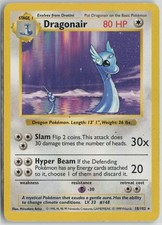 Dragonair 18/102 Rare Base Set Shadowless Pokemon Unlimited Moderately Played picture