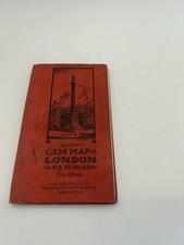 Antique Bacon’s Gem Map of London & Suburbs Fold Out Linen Map Travel Guide picture