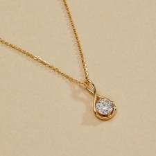 3.60Cts. Round Shape White Diamond Pendant In Yellow Gold Finish - Tariff Free picture