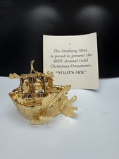 2001 Annual Noah's Ark Danbury Mint Christmas Ornament 23k Gold Plated picture
