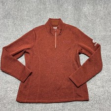 KUIU Base Camp Sweater Womens XL Red Fleece 1/4 Zip Mock Neck Pullover Omada picture