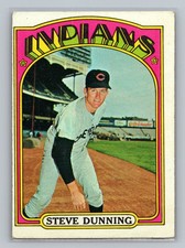 1972 Topps #658 Steve Dunning Cleveland Indians High Number Vintage Card VG-EX picture
