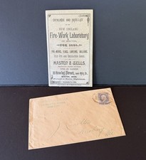 Antique 1886 Masten & Wells Fireworks Catalog w/ 1¢ Stamped Postal Envelope RARE picture