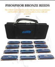 EASTTOP T008K-12 Diatonic Blues Harmonica Set Of 12 10Holes Harp Mouth Organ Set picture