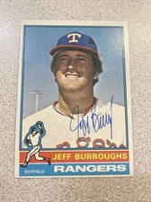 Jeff Burroughs Autographed 1976 Topps Card #360 Texas Rangers A-267 picture