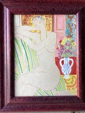 Signed HENRI MATISSE 1933,  INK and WATERCOLOR picture