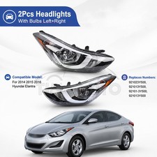 For 2014 2015 2016 Hyundai Elantra Pair Headlight Assembly Left +Right W/Bulbs picture