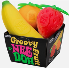 Schylling Groovy Nee_Doh Fruit Stress Ball Set – Squeezable Fidget Toy Pack 3 picture