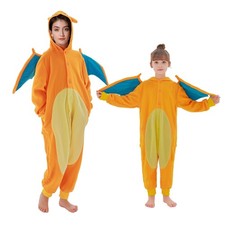Charizard Pajamas with Standing Tail for Halloween, Cosplay Costume Jumpsuit picture