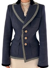 Old Balenciaga Navy Pinstripe ‘Collegiate’ Blazer Size 42 Fall 2007 Ghesquière picture