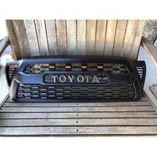 Front Bumper Upper Mesh Grille For 2005-2011 Toyota Tacoma Matte Black W/ LEDs picture