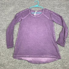 Lululemon Love Tee Long Sleeve Purple Pima Cotton Shirt Womens Size 4 Raglan Top picture