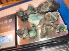 254 Ct Natural Brazilian Green Emerald Crystal Facet Rough Specimens (9) LARGE picture