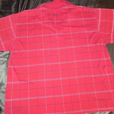 Bolle Golf Mens Polo Shirt Red Plaid Short Sleeve Size L picture