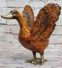 Signed Moigniez Marsh Duck Bronze Statue Sculpture Marble Base Figurine Art Deco picture