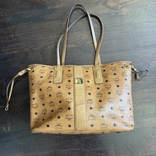 MCM Large Reversible Liz Shopper in Visetos Cognac  - 100% AUTHENTIC picture