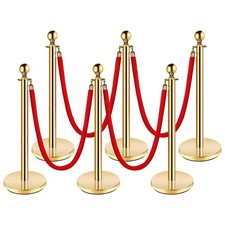 Velvet Rope Stanchion 2/3/4/5/6/10PCS VIP Queue Pole Crowd Control Barrier picture