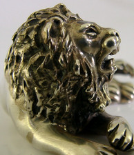 GOOD SIZED HEAVY 53g STERLING SILVER LION ANIMAL FIGURE 1997 picture