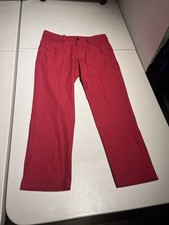 Lululemon Pants Men's 34 Red Slim Fit ABC Commission Casual Work Poly 34x28.5 picture