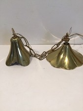 VTG Stiffel Luminaire Hanging Brass Flower Pedal Ceiling Light Heavy Chandelier picture