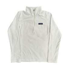 Patagonia Micro D 1/4 Zip Fleece Pullover White Cream Womens Medium 26176 picture