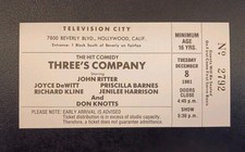 Dec 8, 1981 Three’s Company Original CBS Television City Studio Audience Ticket picture