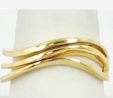 18K Yellow Gold Triple Wave Design Band Ring Size 8.25/4.9g picture