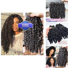 YMS Burmese Curly Human Hair Bundles 26 Inch 16A Natural Color Weft Extensions picture