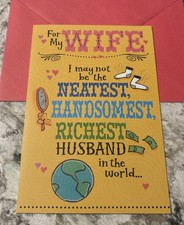 Happy Anniversary For My Wife Cute Funny 5.5”x8” Hallmark Greeting Card picture