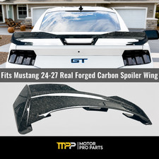 Fits 2024-27 Ford Mustang Real Forged Carbon Fiber Style Rear Trunk Spoiler Wing picture