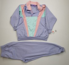 Deadstock Vtg 90s 2 Piece Sweatpants Track Suit Joggers Womens Size 2X Pastel picture