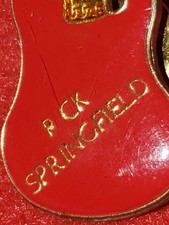 Vintage Rick Springfield Guitar Enamel Pin Badge Lot Plus Free Bonus Guitar Pin picture