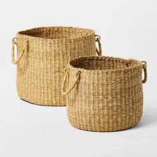 Set of 2 Round Woven Baskets Beige - Threshold designed with Studio McGee picture