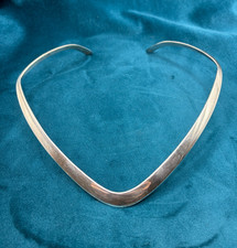 Duane Maktima Native American Hopi Laguna Sterling Silver Collar Necklace 45.79g picture