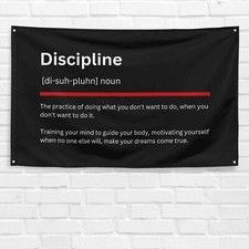 Discipline Definition 3x5 ft Gym Flag Workout Muscle Fitness Motivational Banner picture