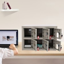 6-Door Cell Phone Locker Cabinet with Charging Station & Locking Keys picture